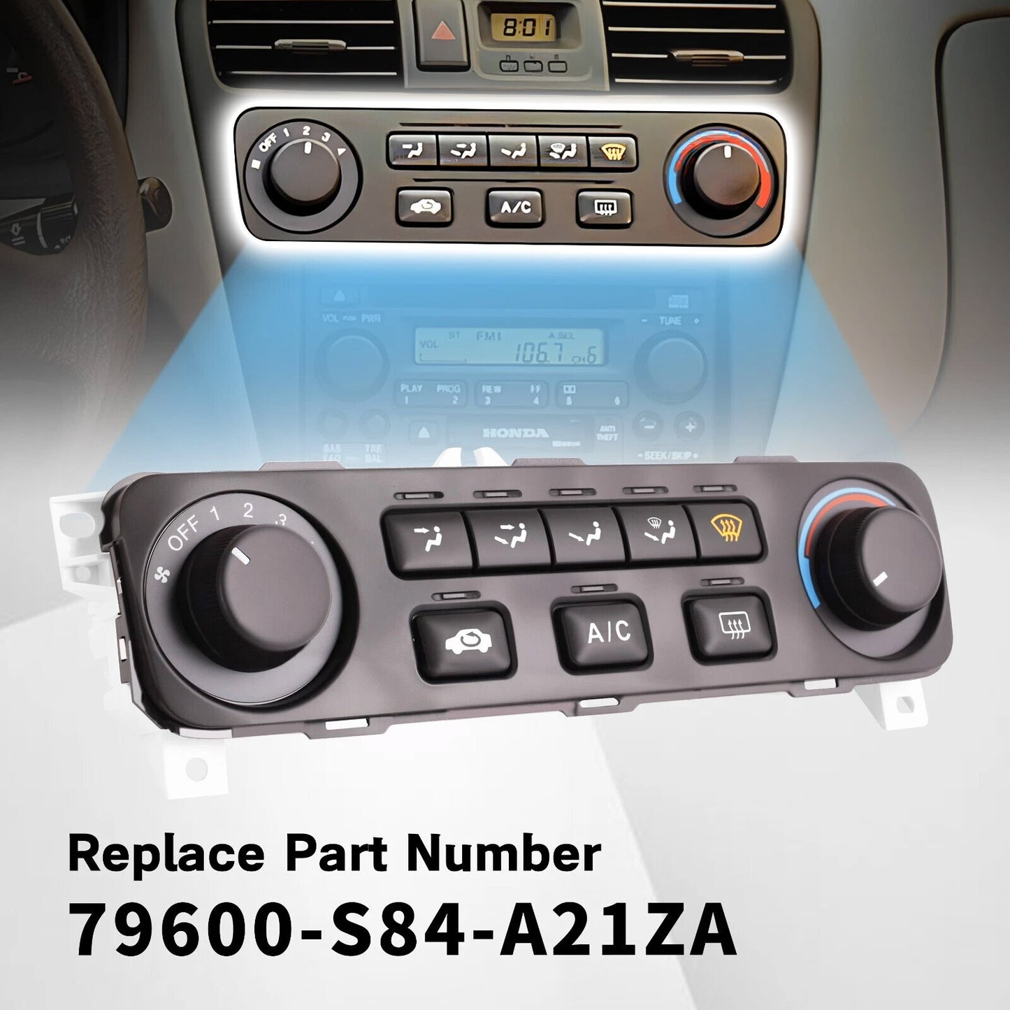 79600-S84-A21ZA Climate Control Module Panel for 2001-2002 for Honda Accord Q