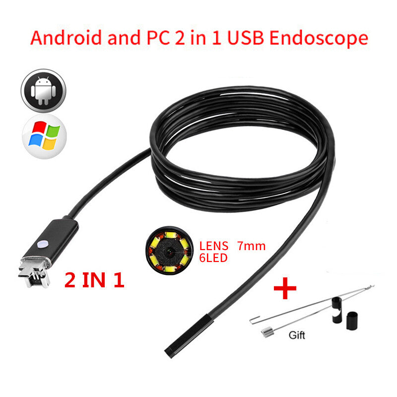 7mm lens inspection camera sight 6LED endoscope tube cable Android PC endoscope - n