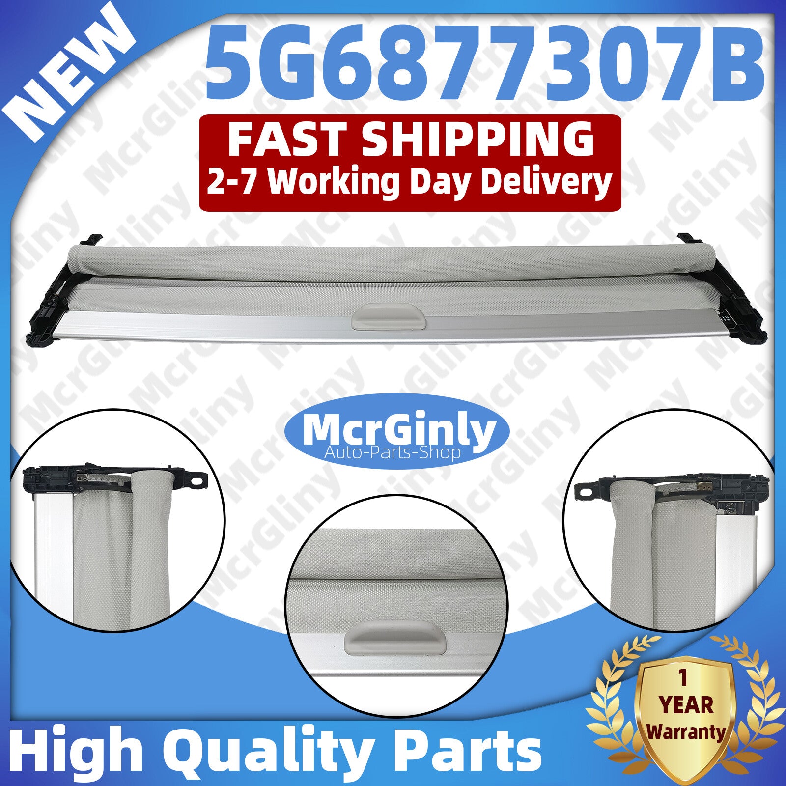 Sunroof sunshade 5G6877307B is suitable for GTI (MK7) 2015-2020 and for Golf (MK7) 2014-2017. n