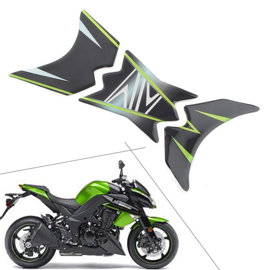Motorcycle 3D Tank Pad Protector Decal Sticker for Kawasaki Z1000 Green Q
