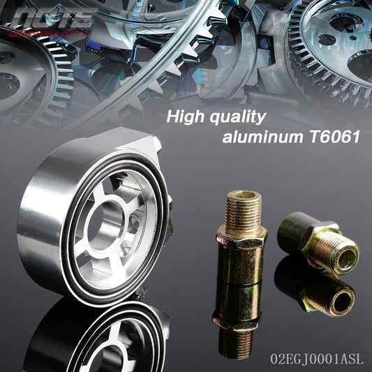 New Sandwich Adapter Plate Kit for Racing Sport JDM Oil/Gauge Filter Silver- v