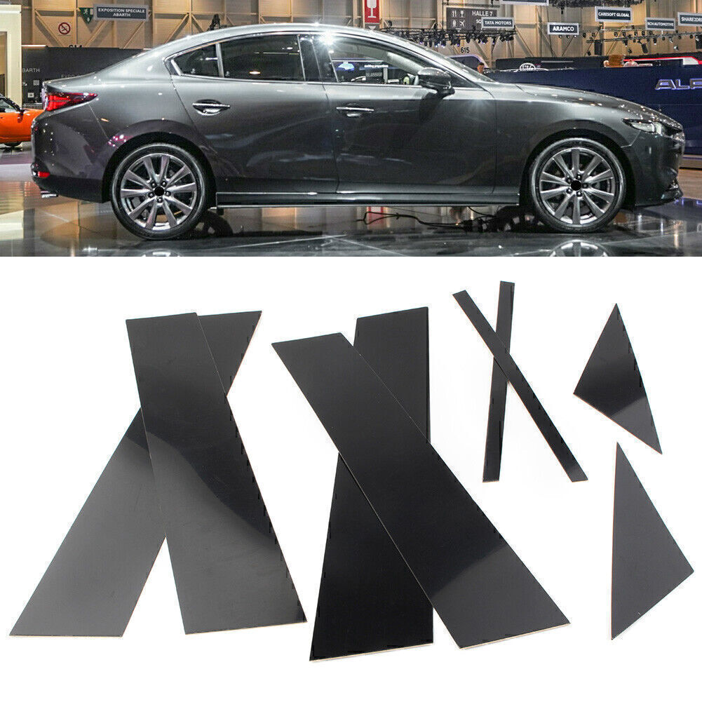 Gloss Black Pillar Posts 8pcs Set Door Trim for Mazda 3 Sedan 2019-2021 2020