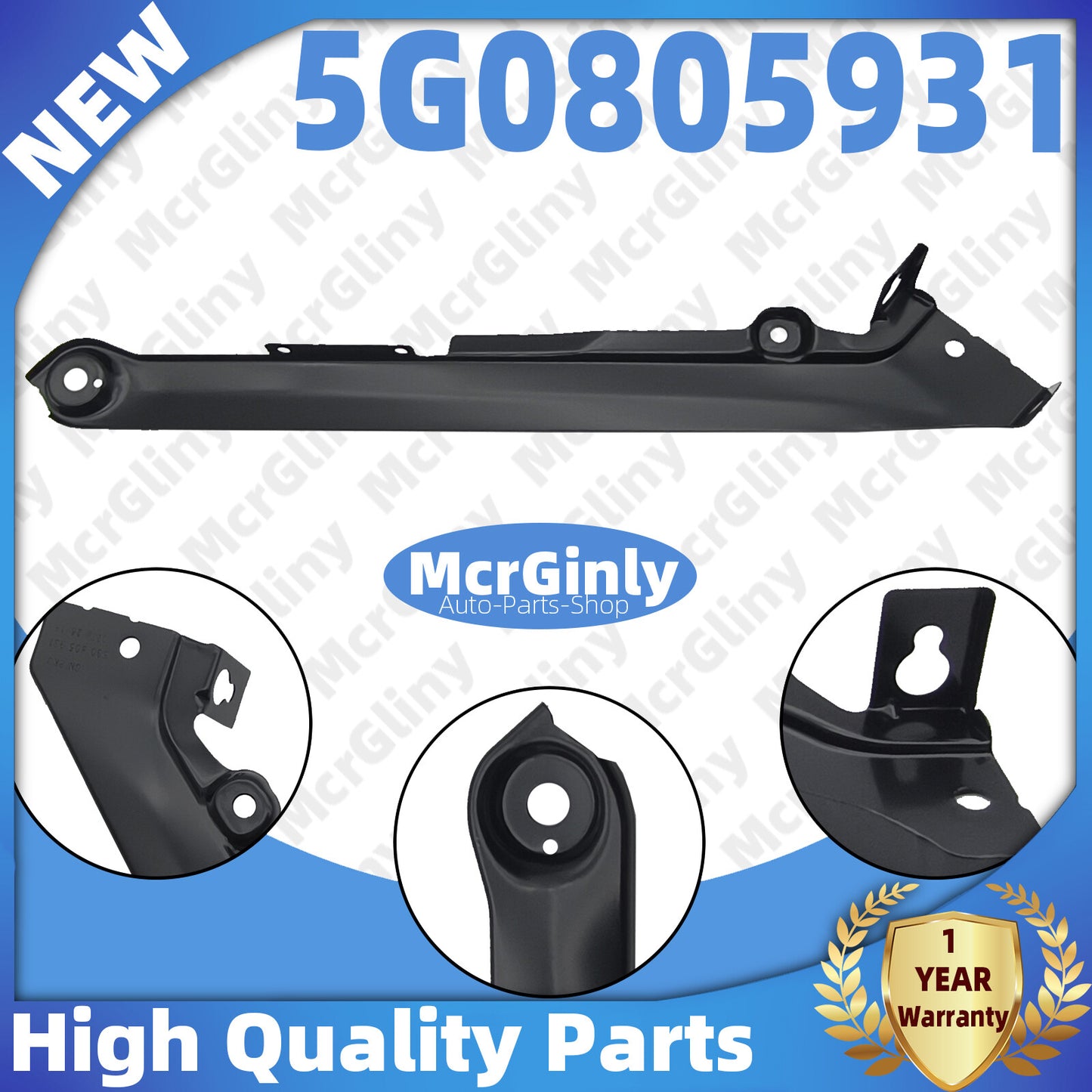 Front upper left radiator support bracket #5G0805931, suitable for Golf 2013 - 2020. n