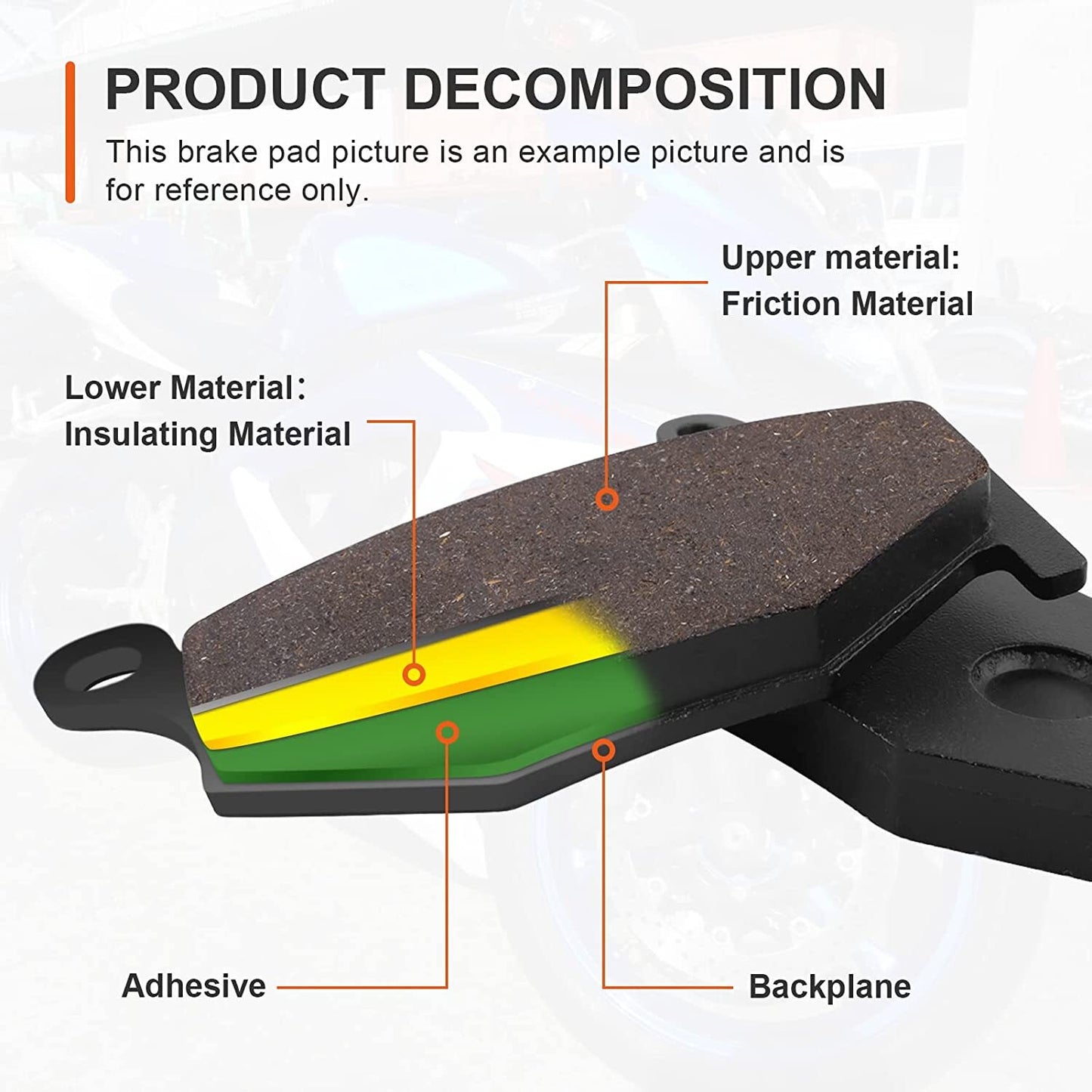 Front Rear Brake Pads for Suzuki GSX1300R Hayabusa 2008-2012 DL1000 Vstrom 2014