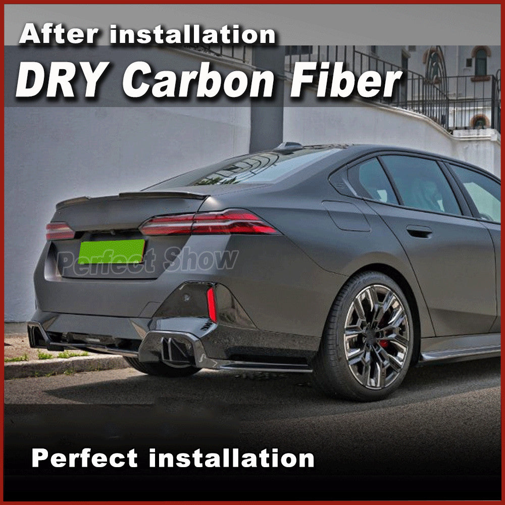 for BMW G60 530i 540i M-SPORT 2024-25 Dry Carbon Fiber Rear Bumper Diffuser Lip