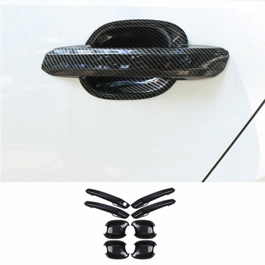 for Audi 2017-24 A4 A5 ABS Carbon Fiber Side Door Handle Bowl Molding Cover Trim