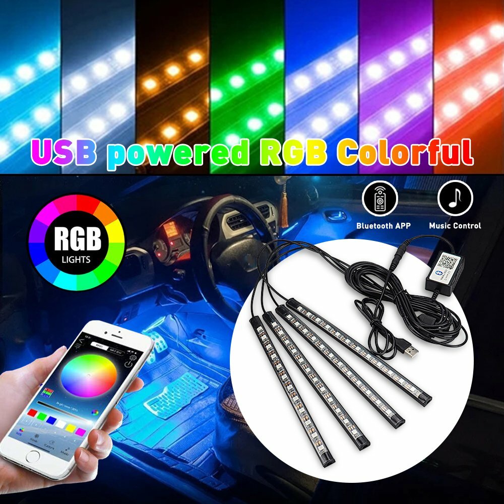 4x RGB 7-Piece 48 LED Lantern Bottom Mount - v