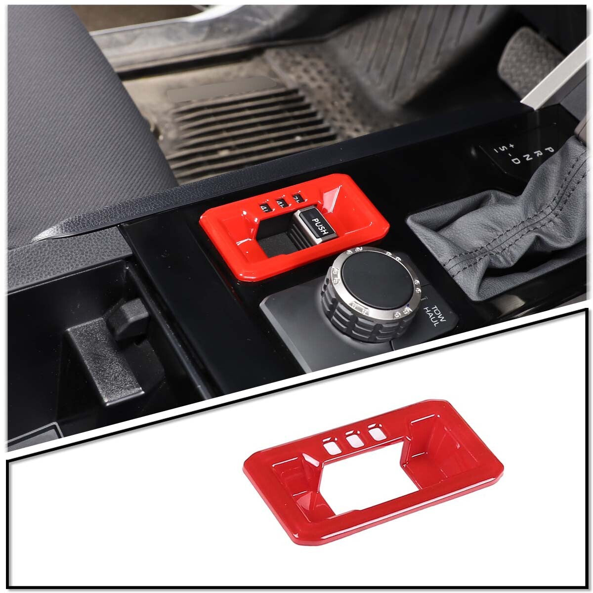 Red interior steering wheel button frame for Sequoia 2014 - 2020 - v