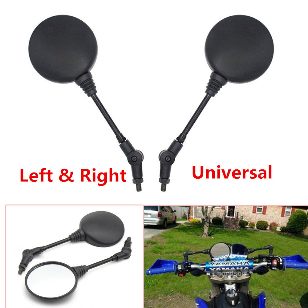 Universal motorcycle folding rearview mirror compatible with 10mm and 8mm threaded mirror bolts. n