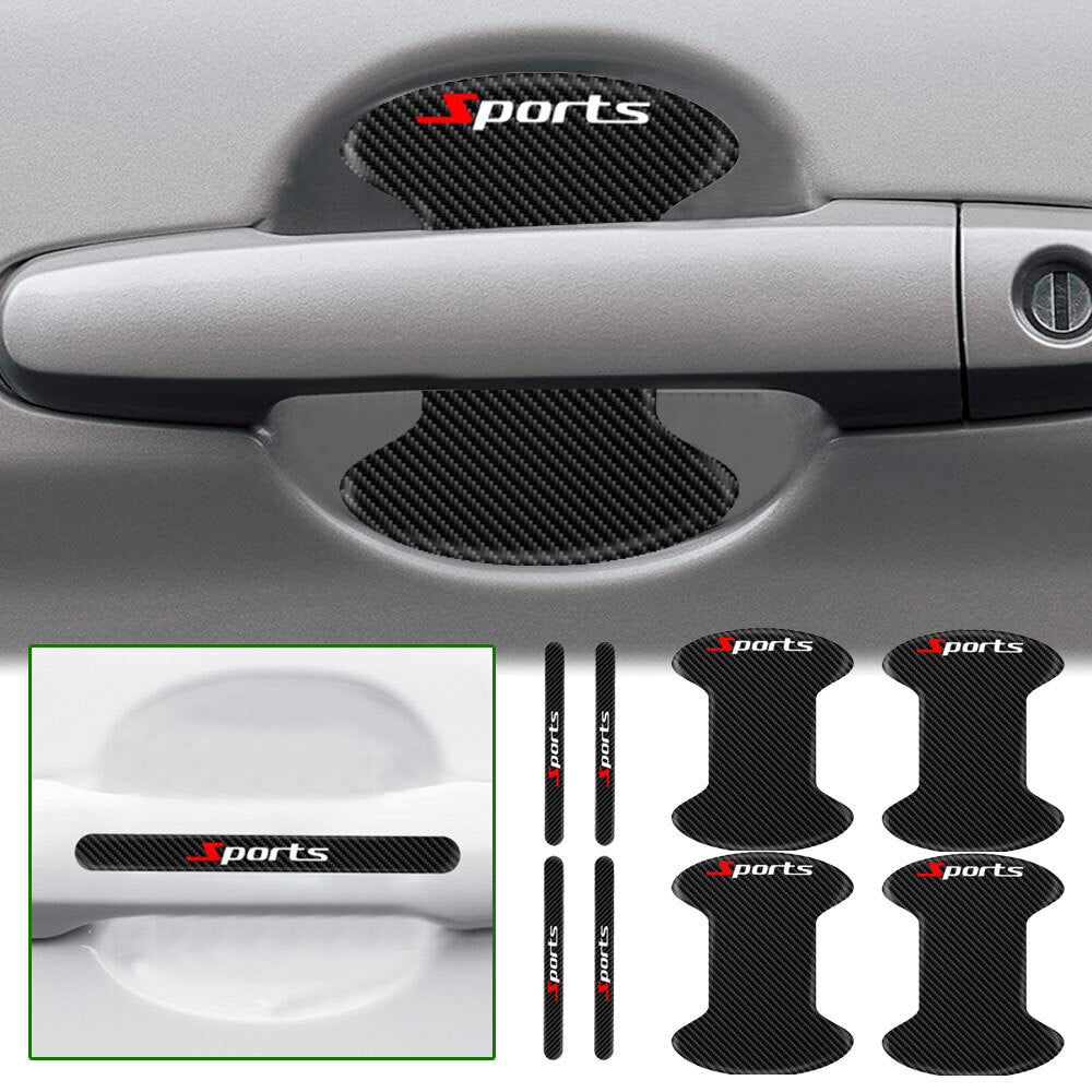 8X Black Car Door Handle Bowl Sticker Protector Anti Scratch Cover Accessories