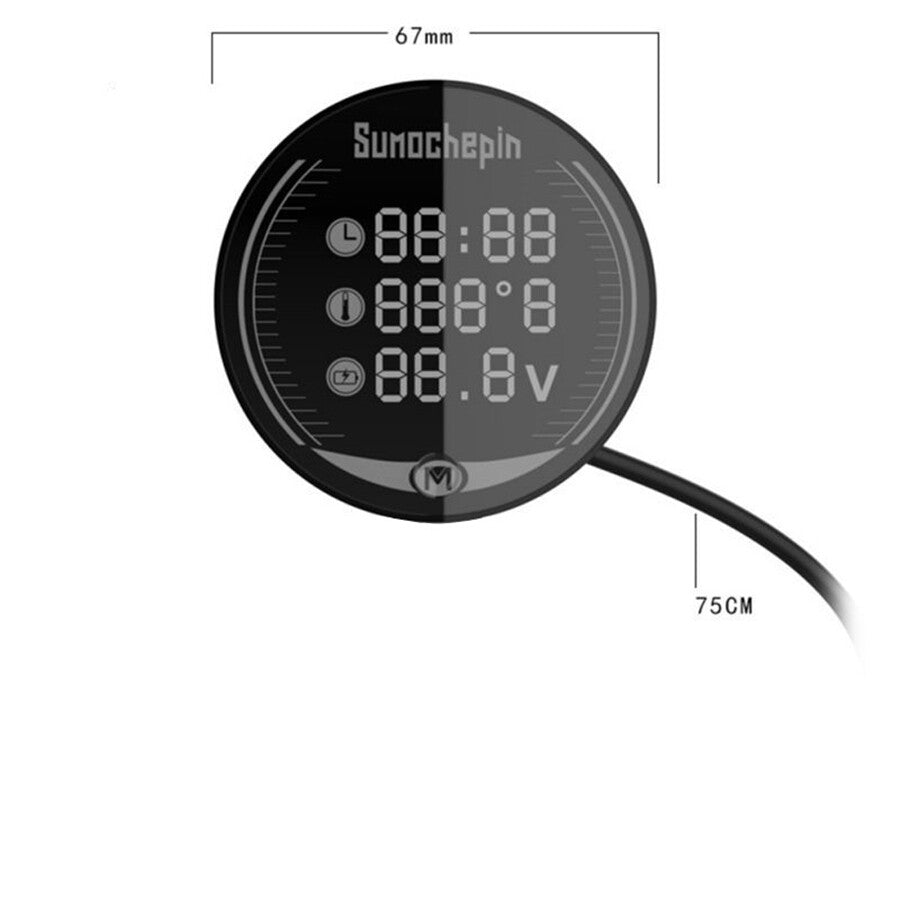 5 IN 1 Motorcycle LED ATV Water Temperature Digital Temp Gauge Meter W/Sensor Q