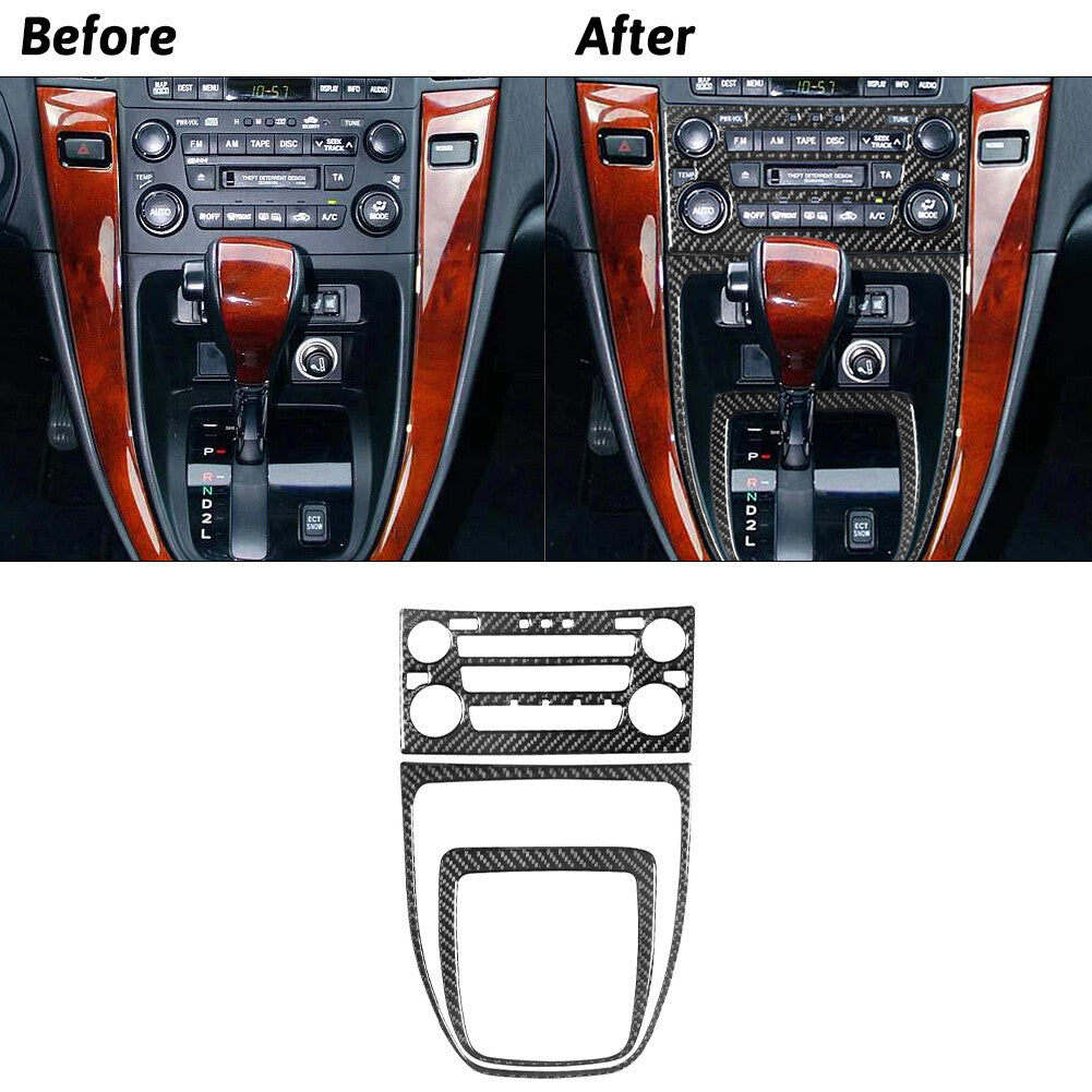 Red Center Console Frame Trim Cover Decor Carbon Fiber for Jaguar XF 2009-2011 v