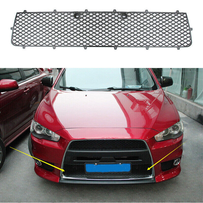 for Mitsubishi Lancer Evolution 07-17 Black Front Lower Mesh Grille Grill Cover