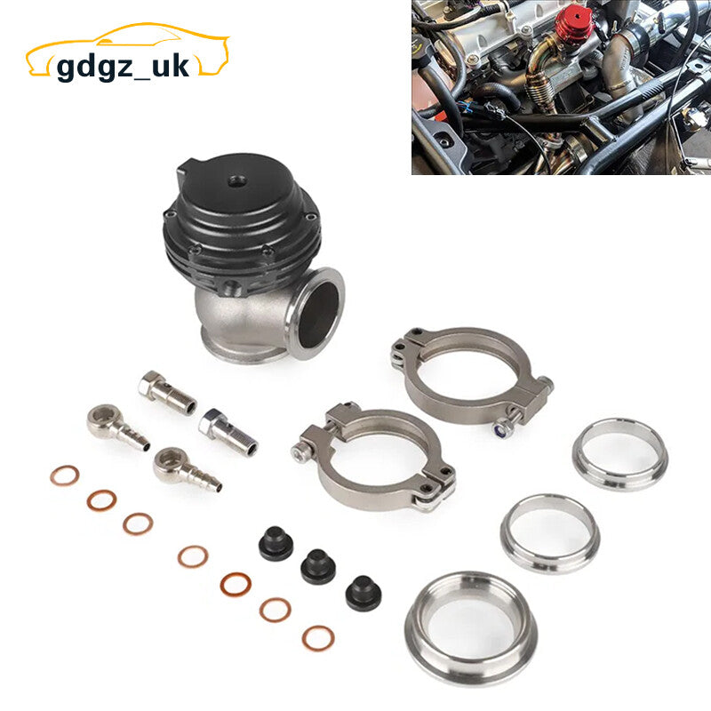 Universal Black 38mm External Turbo Wastegate V-Band Flange 22PSI for Manifold