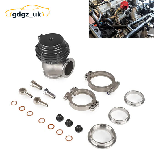 Universal Black 38mm External Turbo Wastegate V-Band Flange 22PSI for Manifold