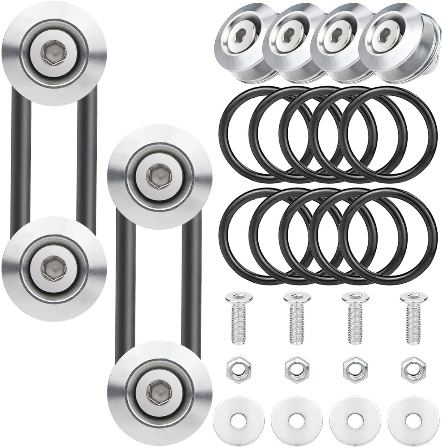 8-piece pack of thin-plate bumper quick-release front and rear bumper fasteners and trunk mudguard clips