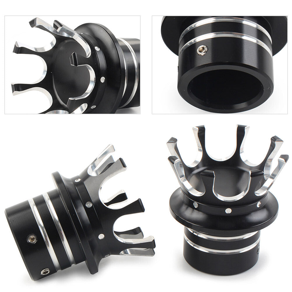 Crown Front Axle Nut Cover for Harley Softail Sportster Road King Black+White