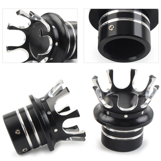 Crown Front Axle Nut Cover for Harley Softail Sportster Road King Black+White