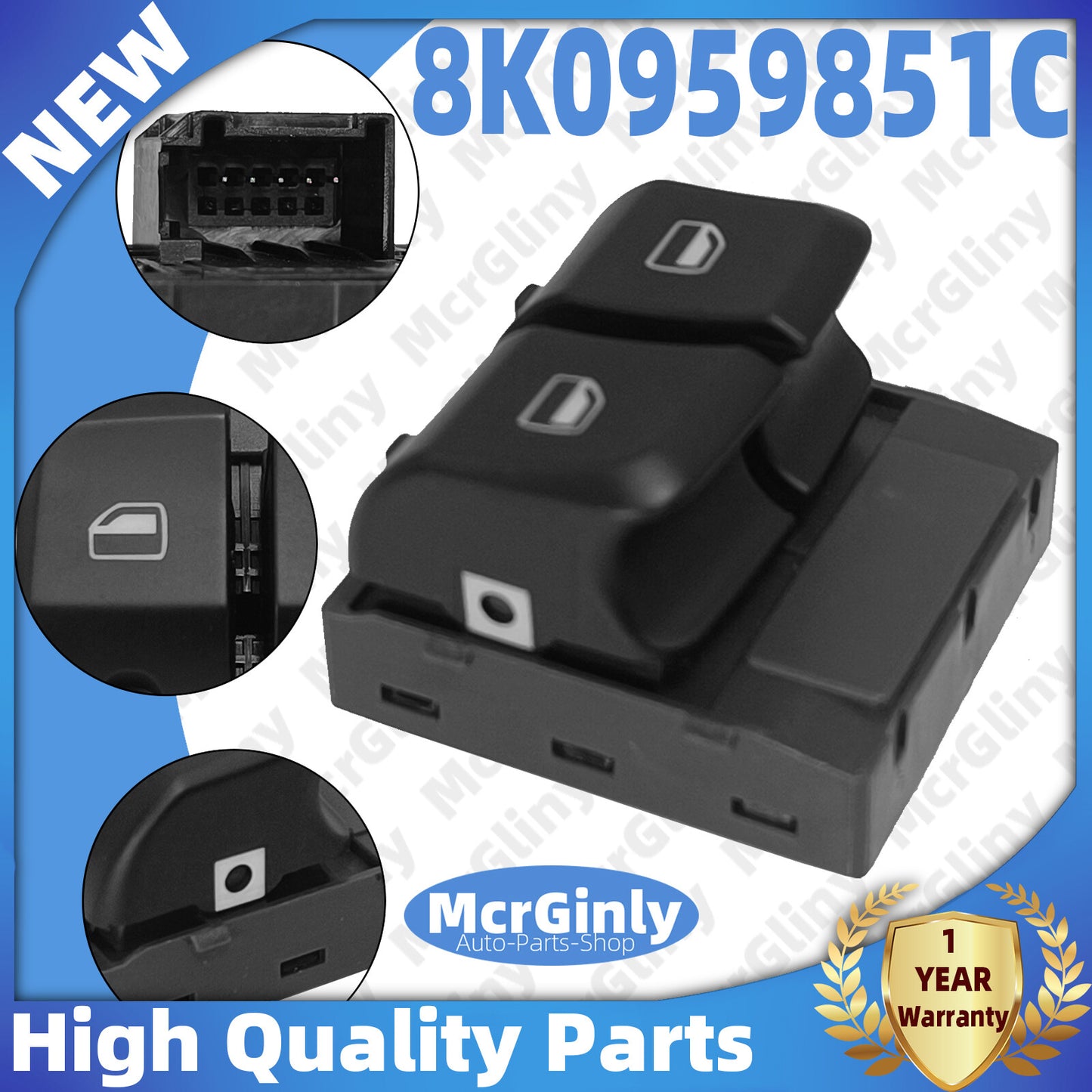 Front left driver's window switch 8K0959851CV10 is suitable for Audi A5, Quattro S5, and A5- n