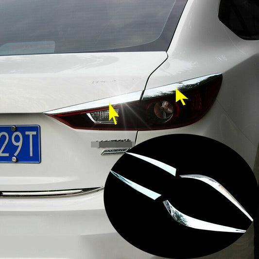 for Mazda 3 Axela Sedan 2014-2018 Chrome Style ABS Rear Light Eyelid Cover Trims