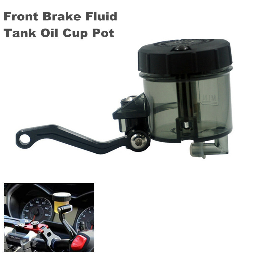 Motorcycle and bicycle handlebar front brake fluid tank/cup + aluminum bracket - n