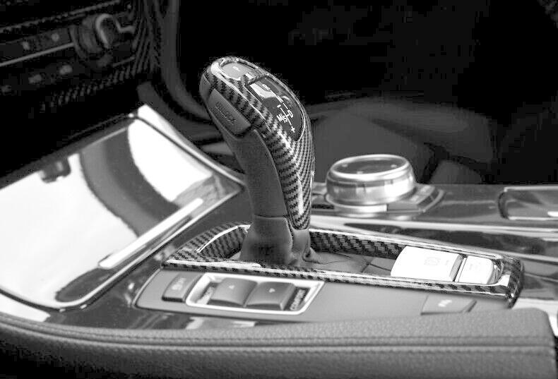 for BMW 5 Series F10 X3 X4 Carbon Fiber Gear Shifter Shift Interior Trim Cover
