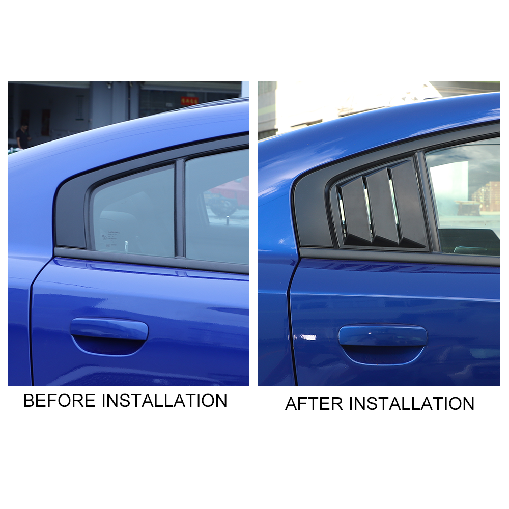 Rear window blinds quarter louver cover accessories for Dodge charger 2015+