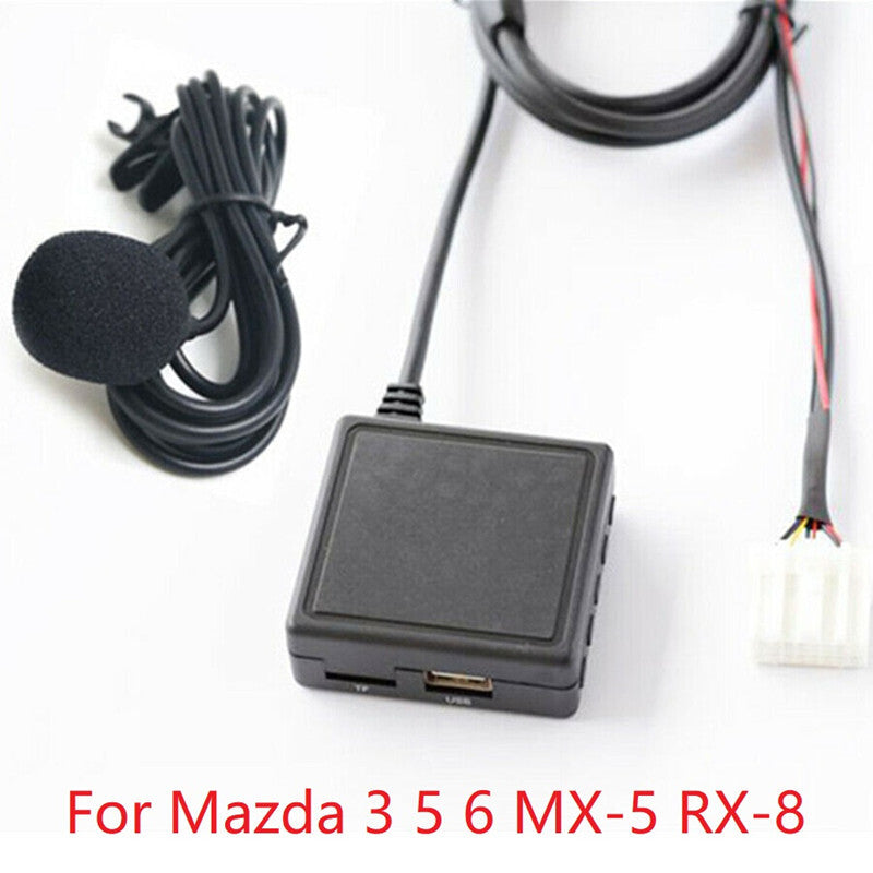 Car AUX Audio Cable Adapter Bluetooth Mic for Mazda 3 5 6 MX-5 RX-8 Stereo Radio