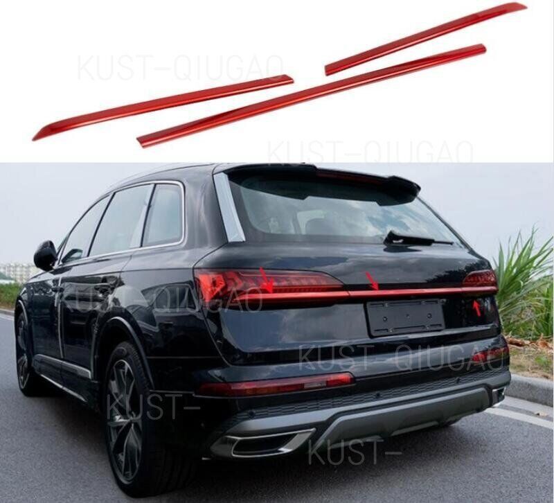 for AUDI Q7 SQ7 2020-2023 Red Stainless steel trunk trim strip cover trim 3pcs n