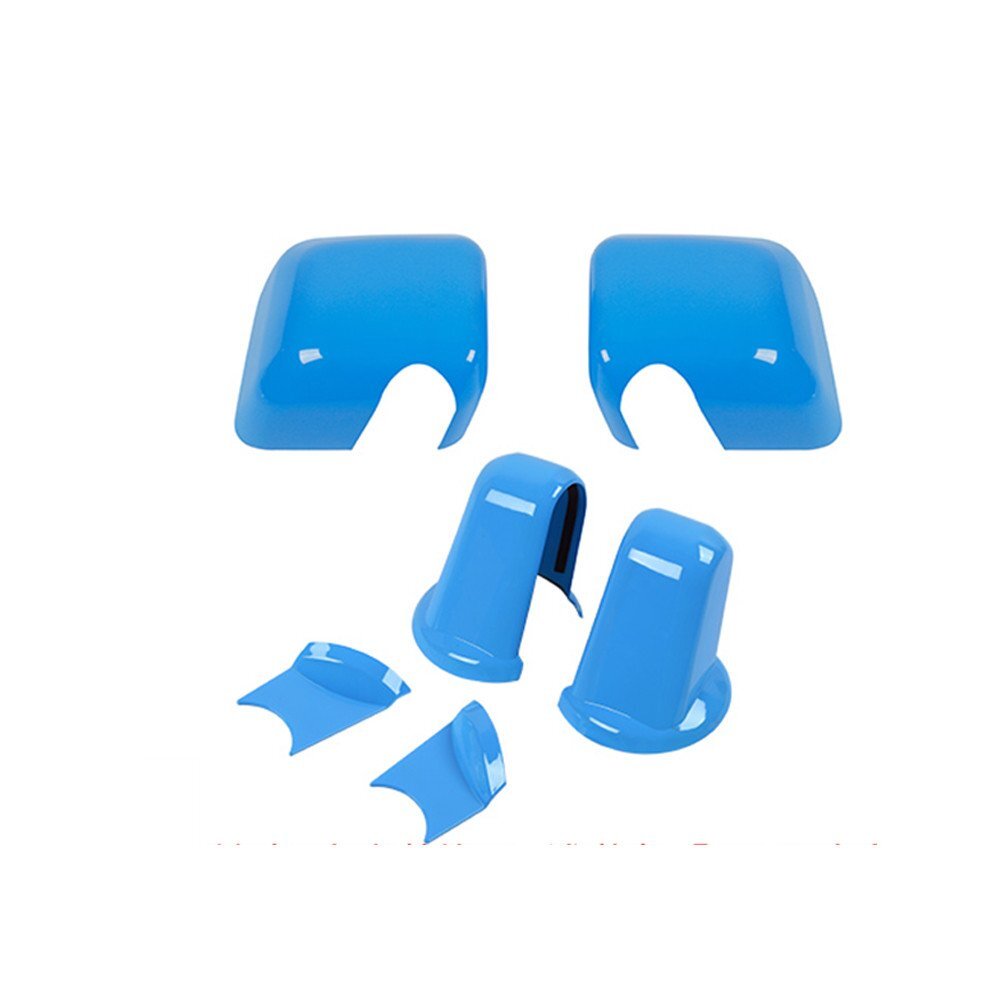 for Jeep for Wrangler JK 2007-2017 Side Rearview Mirror  Base Cover ABS Light Blue