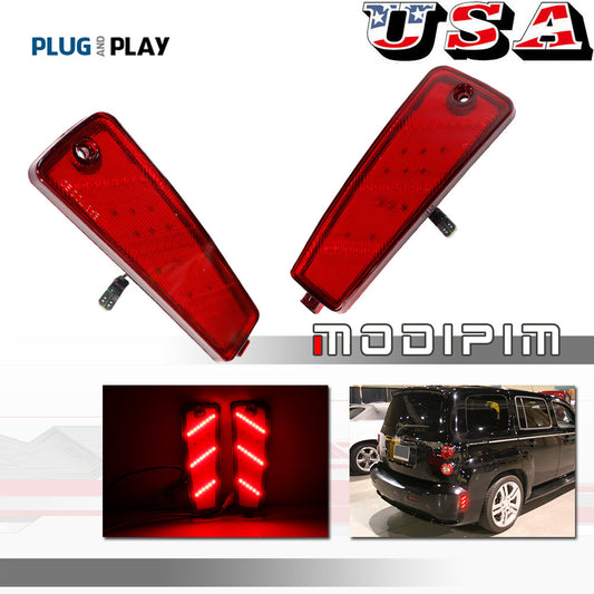 LH+RH Red Lens Red LED Rear Side Marker Indicator Lights for 2006 - 2011 for HHR - v
