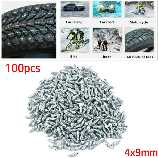 100x9mm Screw In Tire Stud Snow Spikes Racing Track Tire Ice Studs Car/Truck/ATV