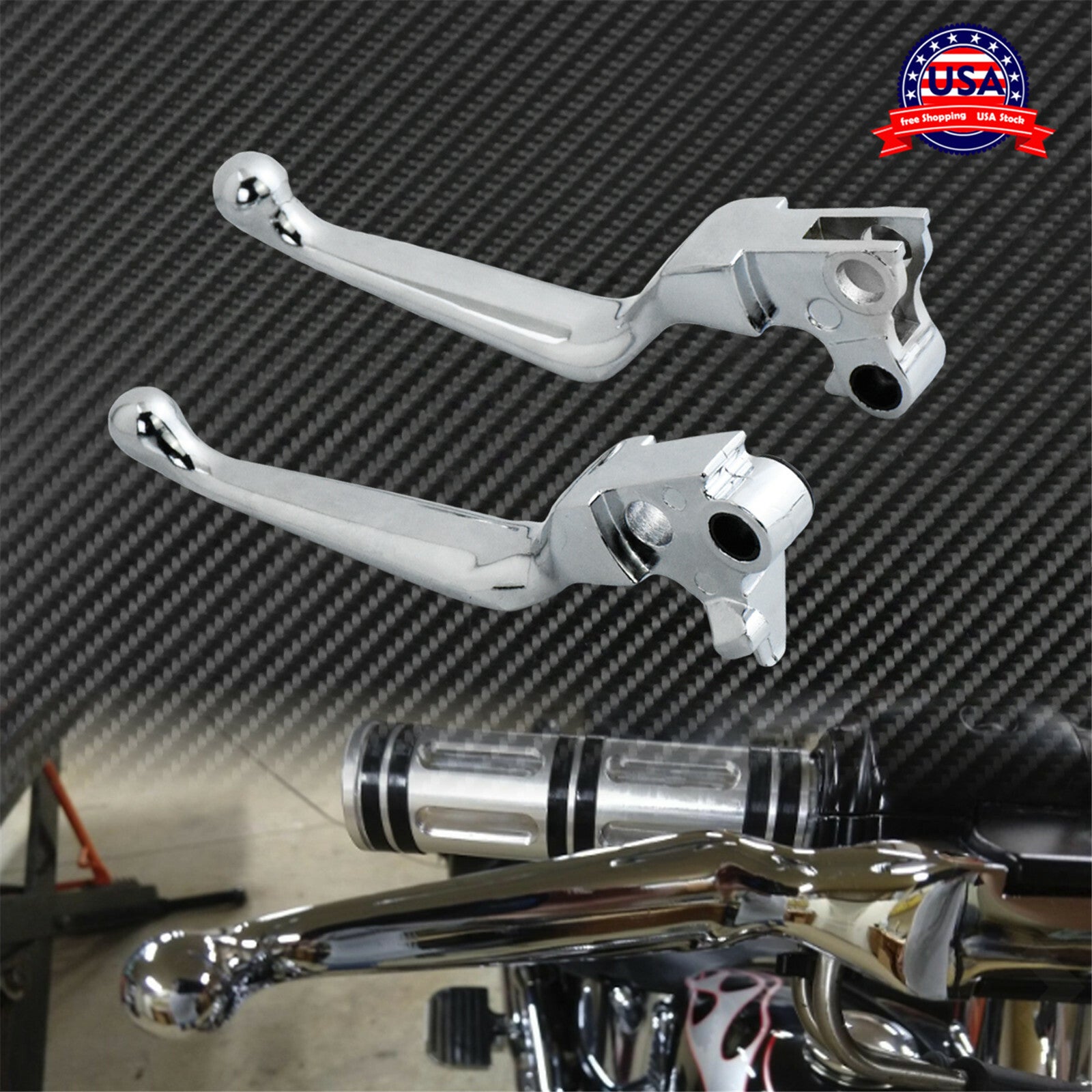Chrome Brake Clutch Levers Fit for Harley Sportster Softail Dyna Touring 96-07