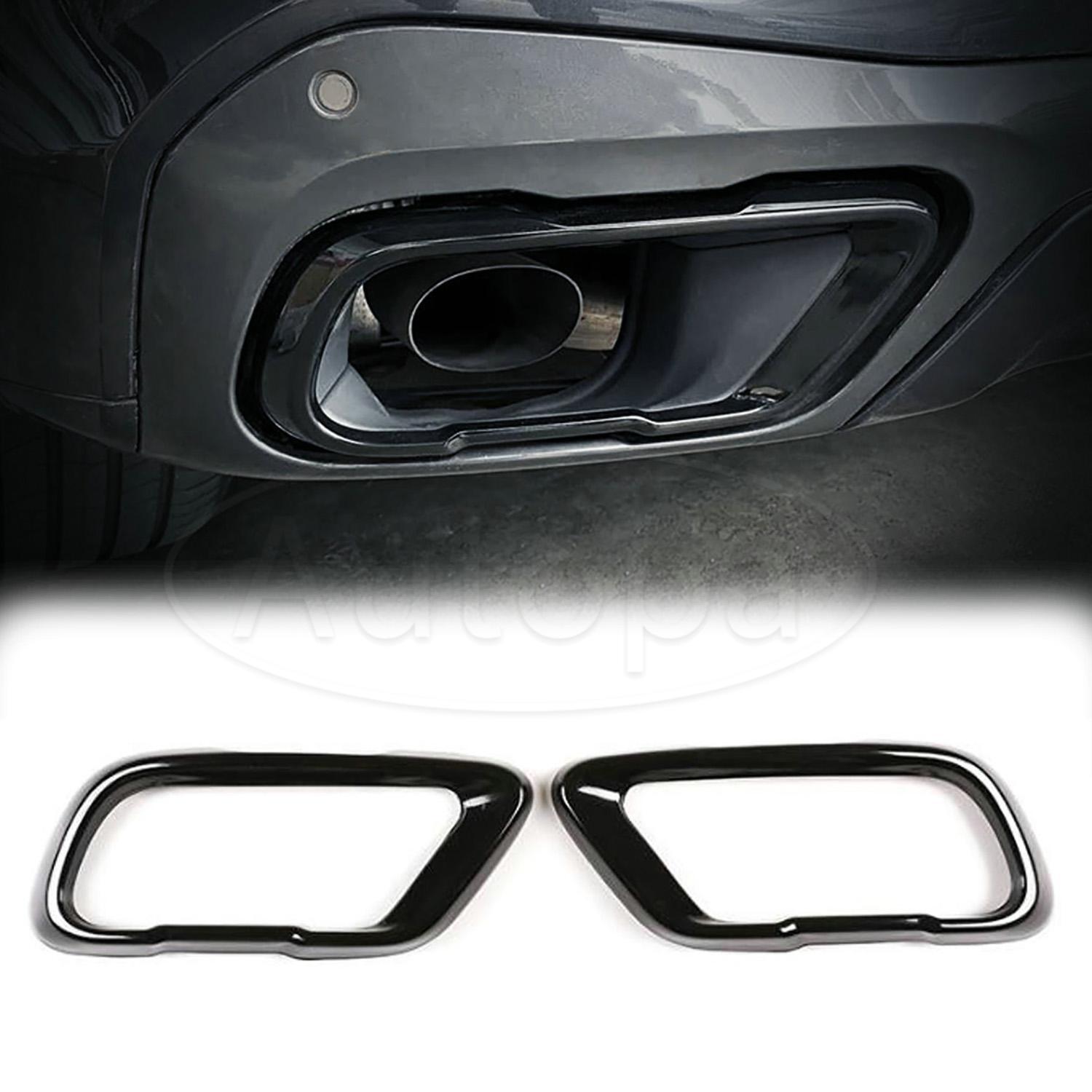 2 Stainless Exhaust Pipe Cover Trim for BMW X5 G05 X7 G07 2019-21 Black NEW