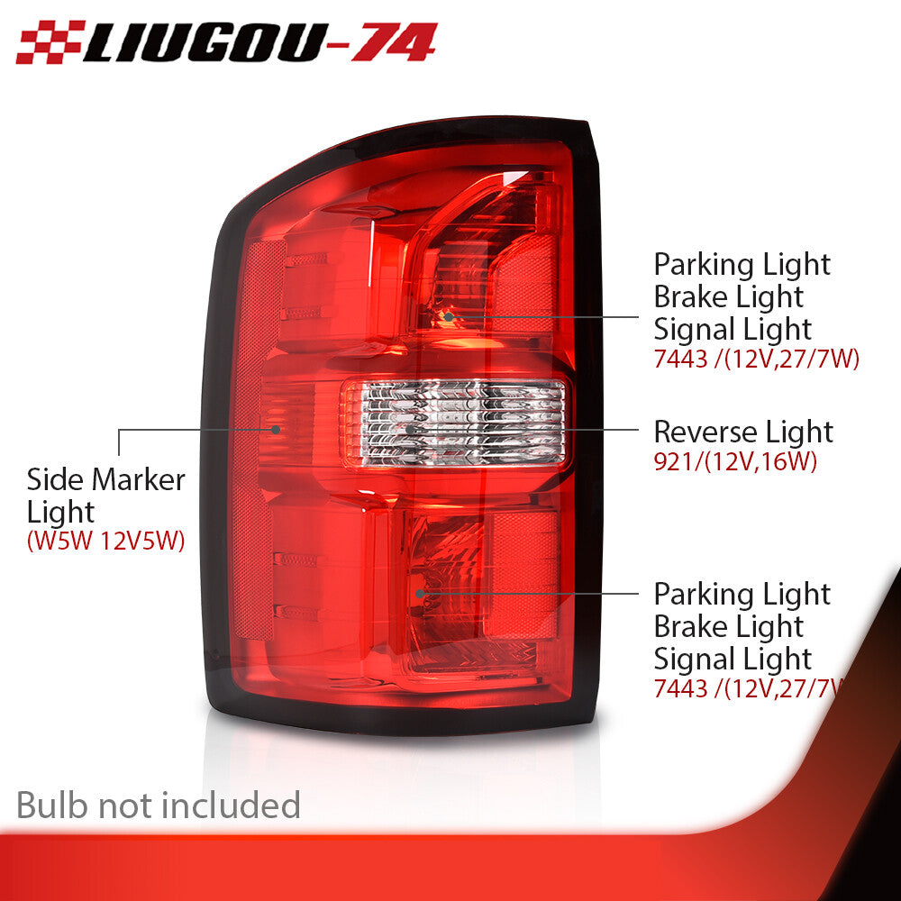 Red Tail Light Brake Light Fits 2014 - 2018 for GMC for Sierra 1500 2500 3500 HD- v