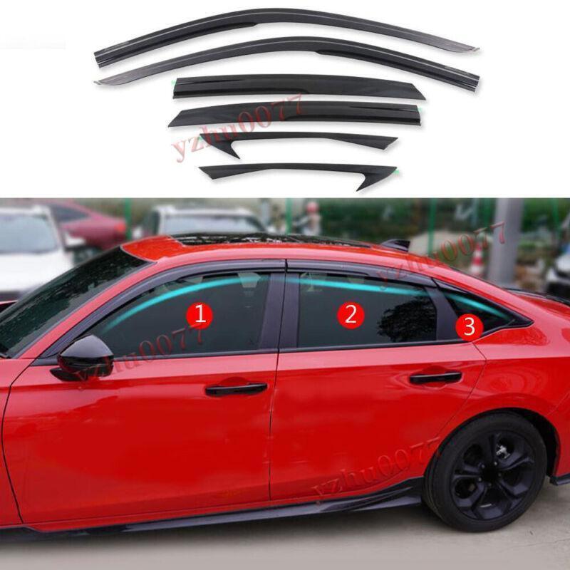 for Honda for Civic Sedan 2022-24 black Window Visors Sun Rain Guard Vent Deflectors