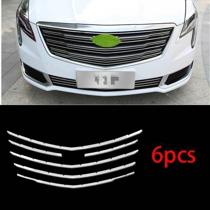 For 2018-2020 for Cadillac XTS Car Front Center Mesh Grille Grill Chrome Strips Trim