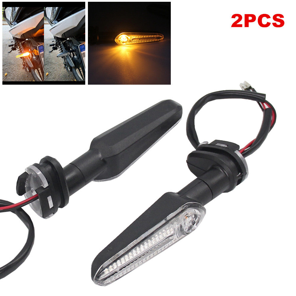 2-pack universal motorcycle turn signal indicator flashing LED lights, amber color - n