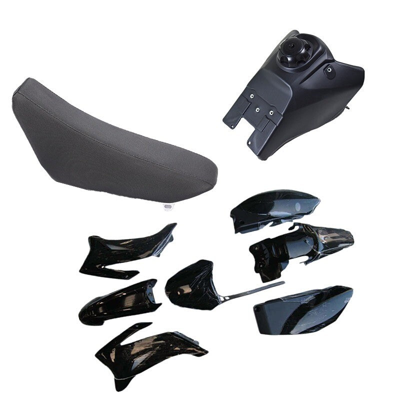 Black plastic mudguard kit, fuel tank for seat , pit bike for Yamaha TTR 110 (110cc)