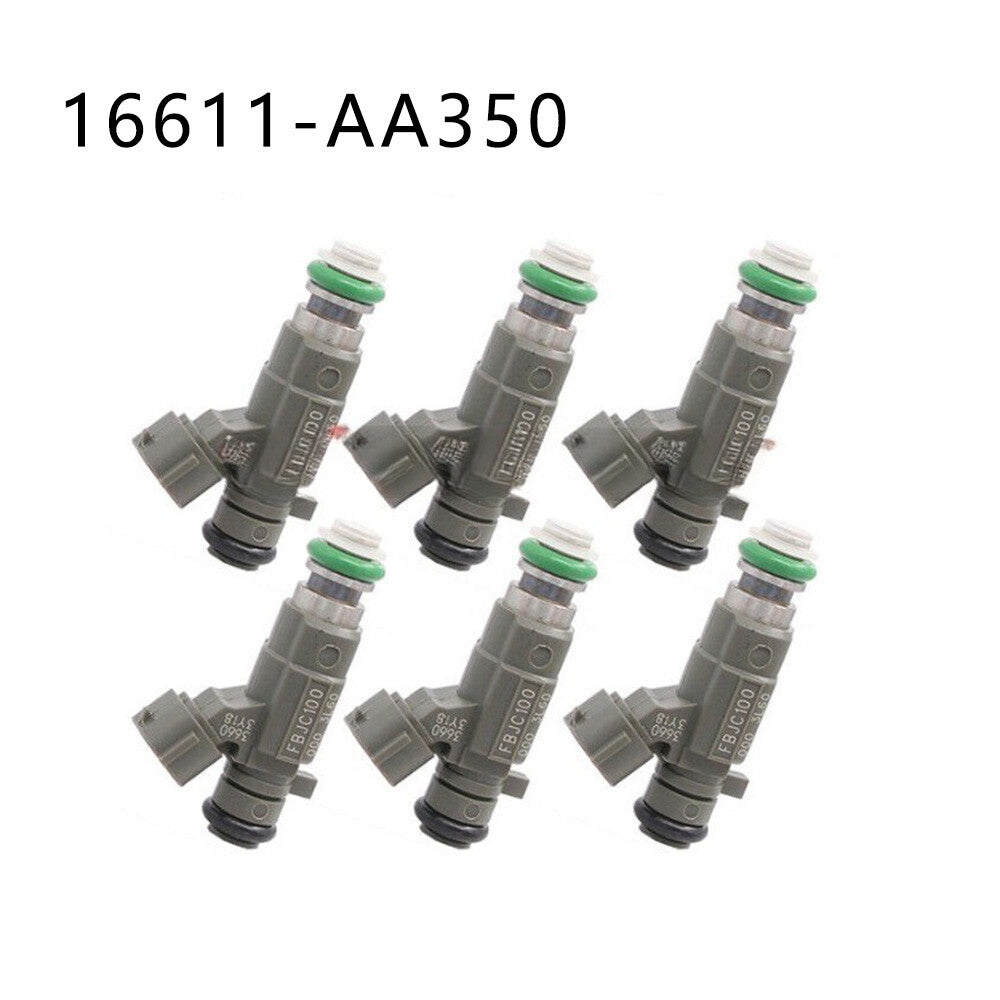 6pcs Fuel Injectors 16611-AA350 FITS for Infiniti G20 G35 I30 I35 Q45 QX4 FX35 FX45