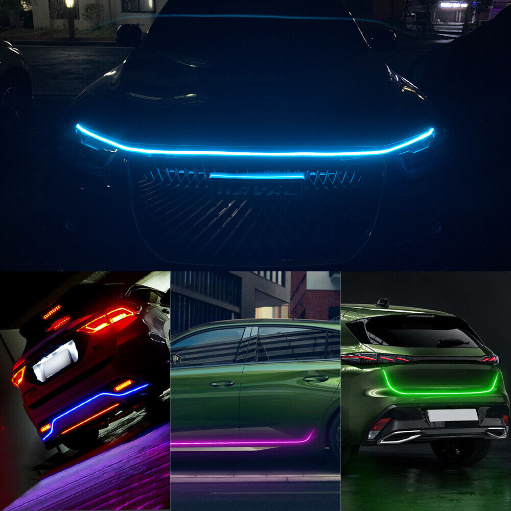 150cm Car DRL LED Light Strips for Hood Flexible Car Engine Cover