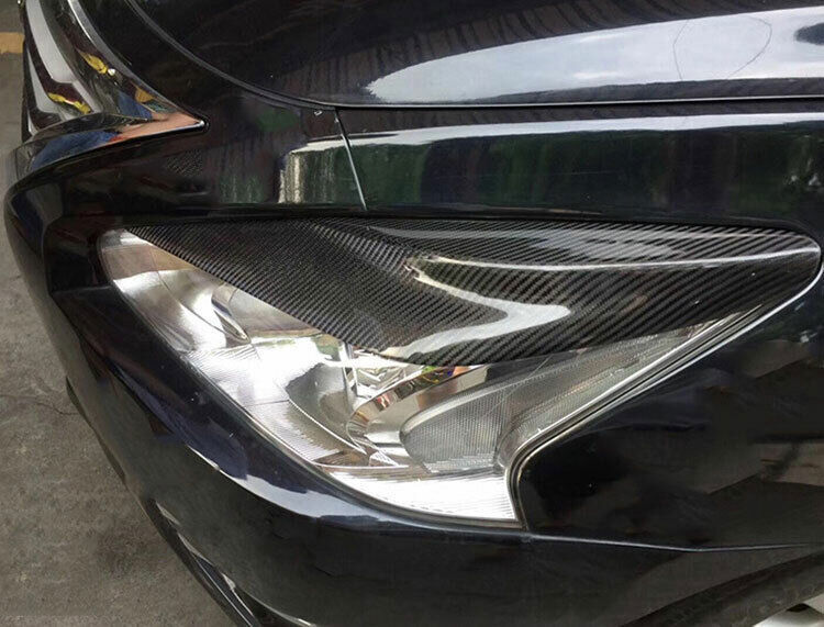 For 2013-2015 Altima Dry Carbon Fiber Front Headlight Lamp Eyebrow Trim n