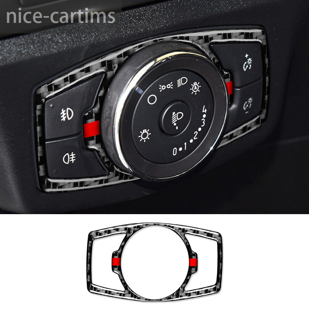 Carbon Fiber Interior Headlight Switch Panel Trim for Ford Fusion Mondeo 2013-19