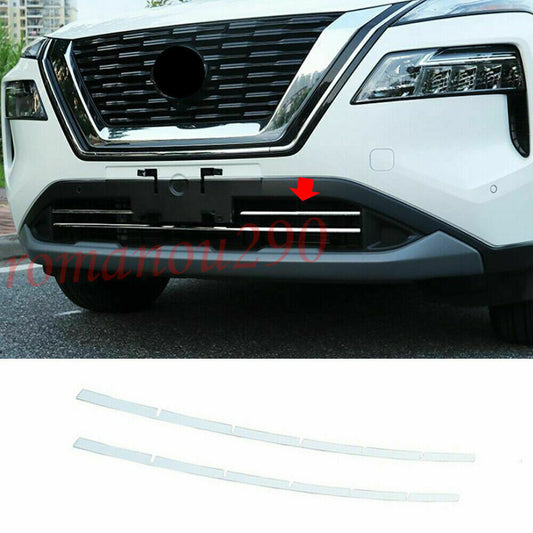 for Nissan Rogue 2021-2023 Chrome Front Bumper Lower Grill Strips Cover Trim