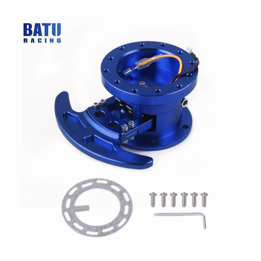 Blue WorksBell Rapfix Flip Up ilt Racing Steering Wheel Quick Release Hub Kit