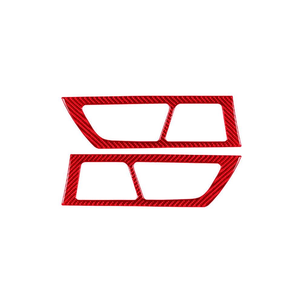 2Pcs Red Rear Door Handle Frame Trim Cover Carbon Fiber for Jaguar XF 2009-2011