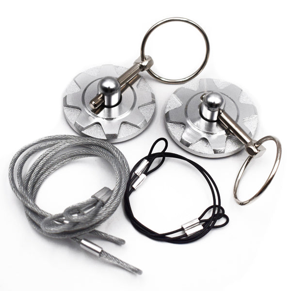 Universal silver CNC blank aluminum racing car cover pin exterior kit, repairable. n