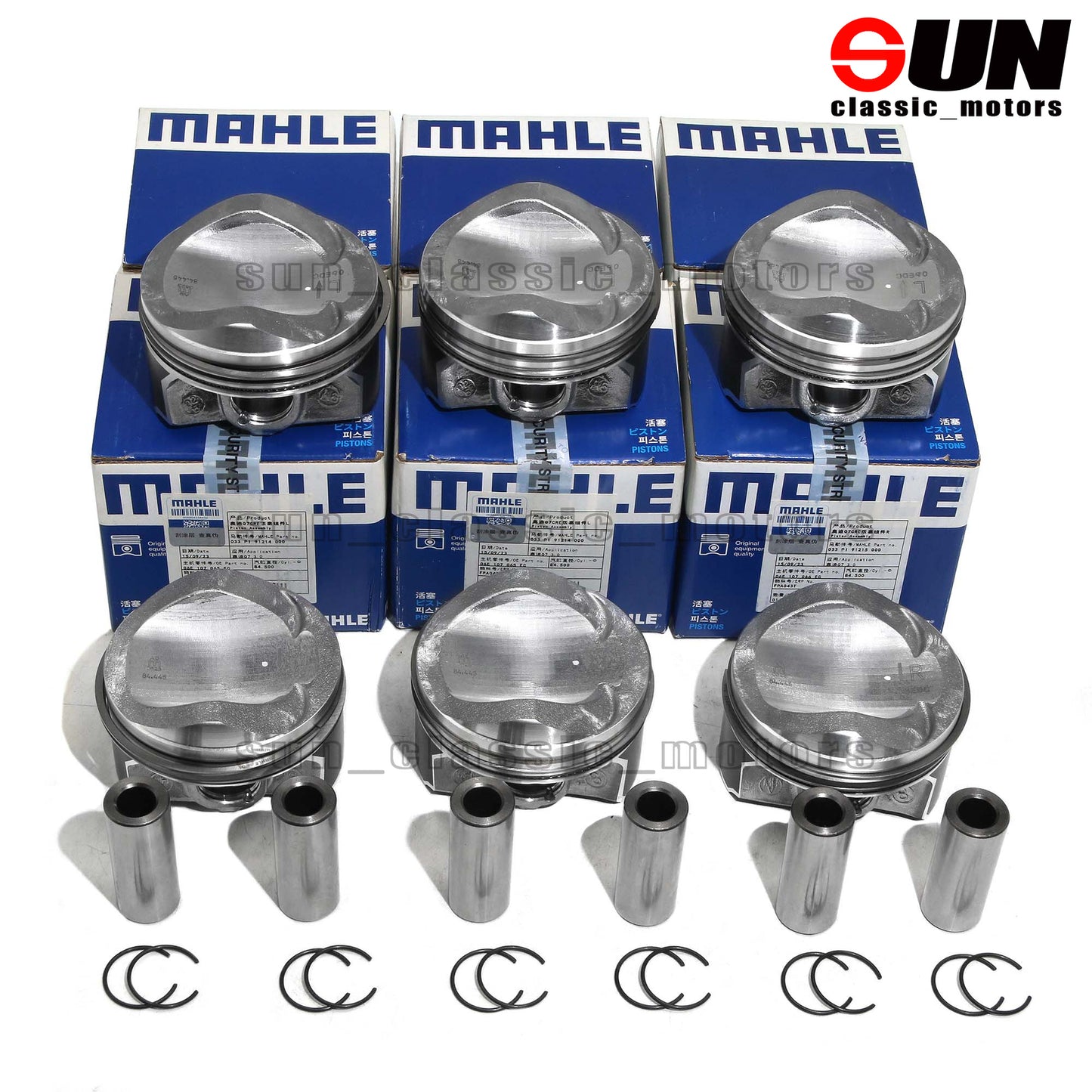6-Piece Piston and Ring Set STD for Audi S5 A6 A7 for A8 Q7 3.0 TFSI CRE CTD EA837-