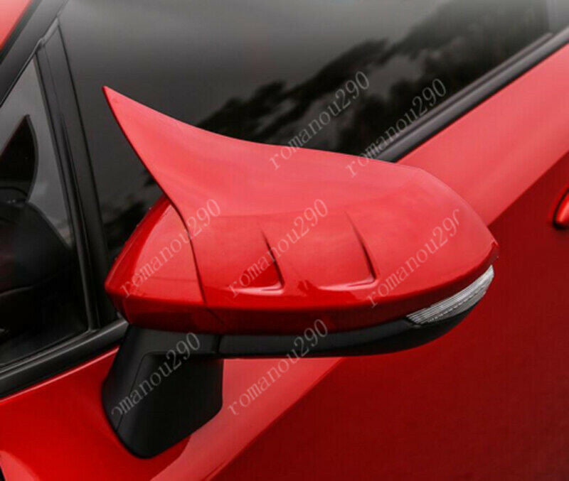 2X for Toyota for Corolla 2019-2023 Gloss Red Ox Horn Rearview Mirror Cover Trim Cap