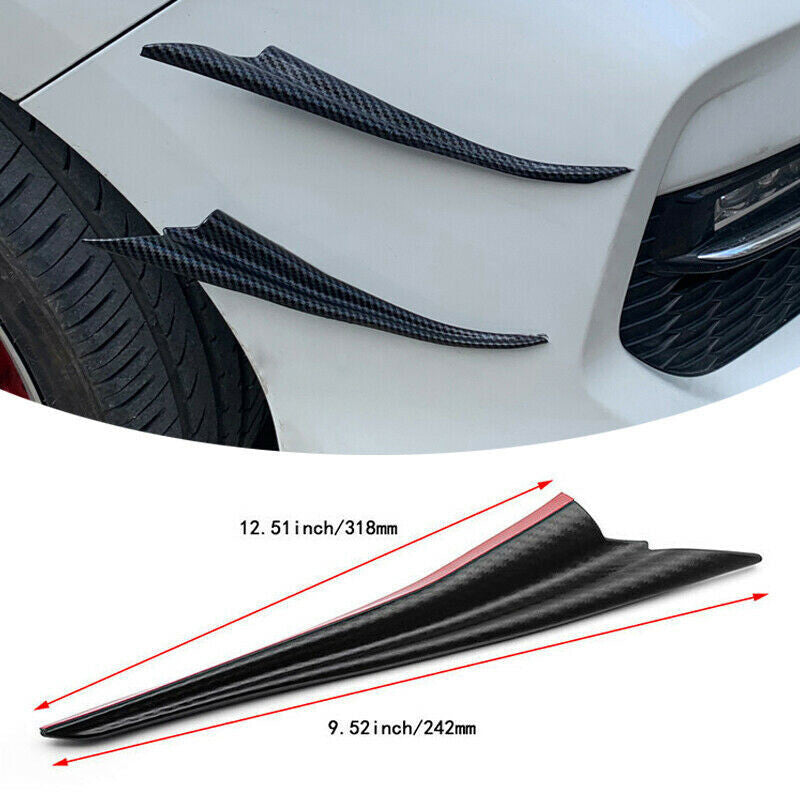 4-Piece General Motors Carbon Fiber Style Front Bumper Protective Trim for SUVs and Trucks n